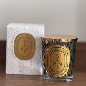 Diptyque Limited Holiday Edition Sapin Candle jar, lid and box